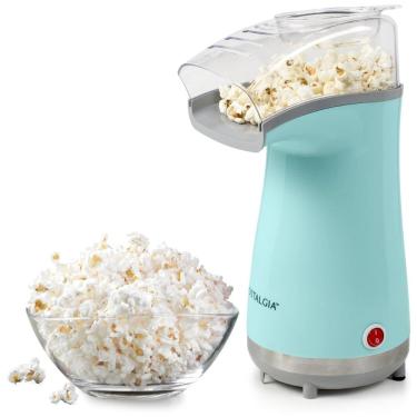 Imagem de Pipoqueira de Ar Quente Nostalgia 3,8 Litros: Pipocas Crocantes sem Óleo - Medidor de Milho - Design em Inox Aqua - Saúde e Sabor!