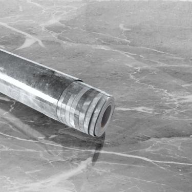 Imagem de Kit 20 Metros de Papel de Parede Adesivo Lavavel Mármore Cinza - Open 