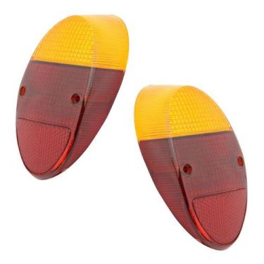 Imagem de Par Lente Da Lanterna Traseira Vw Fusca 1200 Bicolor - Garagem Online 