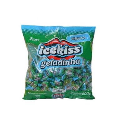 Imagem de Bala Icekiss Geladinha 600g Sabores Caixa com 12 Pacotes, Menta