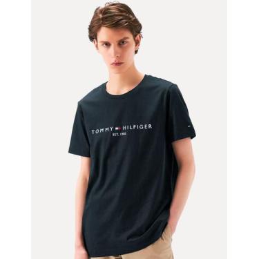 Imagem de Camiseta Tommy Hilfiger Masculina Core Logo Azul Marinho, M/M