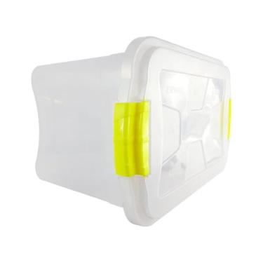 Imagem de Caixa Organizadora de Plástico, 42 x 28 x 27 cm, Transparente, com Sistema de Travas (1)