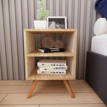 Imagem de Mesa de Cabeceira com Pés Mesinha Madeira Quarto Nicho - Brovalia