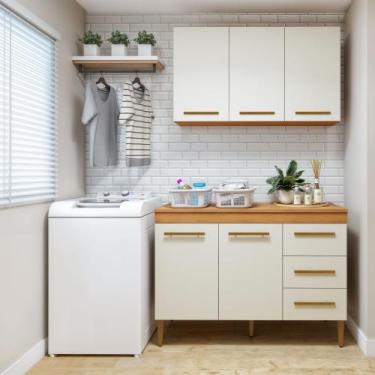 Imagem de Lavanderia Modulada Armário Aéreo e Balcão Brasília - Kaiki Móveis