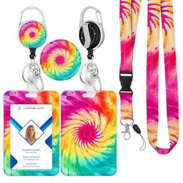 Imagem de Cordão retrátil para crachá de identificação - protetor de cartão vertical bonito e durável resistente a manchas para enfermeiras, médicos, professores, hospital, escola, escritório, mulheres, homens