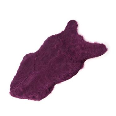 Imagem de KIMISS Tapete de Pele de Pele de Carneiro Falso Tapete de área Macia para Quarto, Sala de Estar, sofá - Aconchegante e Elegante para Decoração de Casa (Violeta)