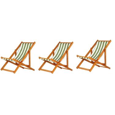 Imagem de Kit 3 Cadeiras Espreguiçadeira Preguiçosa Dobrável Sem Braço Mel