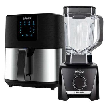 Imagem de Kit Black Inox Oster Fritadeira Ultra Digital E Liquidificador 110V