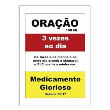 Imagem de Placa Decorativa Religioso Medicamento Oração Poster Quarto Sala