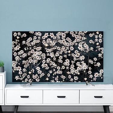 Imagem de Capa de TV All-Inclusive Protetor de Tela de TV Moderno Universal Curvado/Plano LED LCD Tv Capa Antipoeira Antiderrapante Montado na Parede Protetor de Tela de TV Decoração Home-Pink||81.3 cm (80*50cm