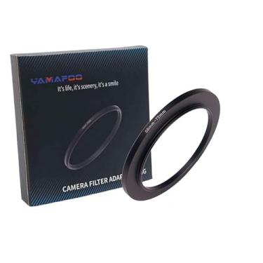 Imagem de Adaptador de anel de metal para cima/para baixo compatível com câmeras mirrorless DSLR Lens, conversor de rosca de filtro UV CPL ND, preto (58-72)