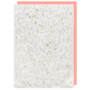 Imagem de Papel Seda Premium Estampa Floral 25x35cm 100 Folhas Cores Preto Dourado Verde (Verde)