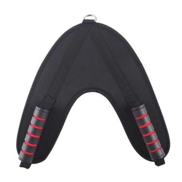 Imagem de menolana Cabo de fixação para máquina de exercícios abdominais, cinto de abdominais em formato de V para homens e mulheres, cinta para exercícios de costas, Alça Preta Vermelha