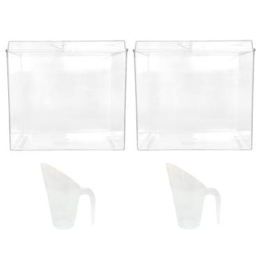 Imagem de Kit 2 Potes Acrílico Retangular 13,8 Litros + Conchas 600ml - Ex Pote