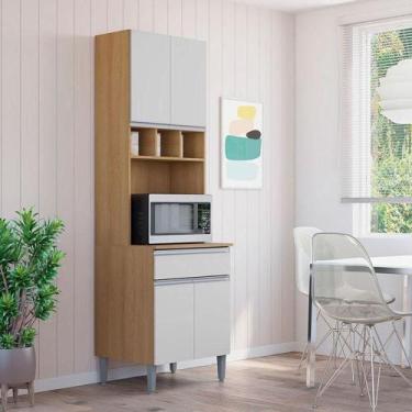 Imagem de Armário Paneleiro Duplo Ambiente Andréia Amêndoa Branco - Ajl - AJL MÓ
