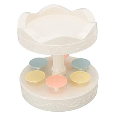 Imagem de YOUTHINK Máquina de Sobremesas Rotativas Com Design de Dupla Camada para Lojas de Sobremesas, Suporte Conveniente de Exibição de Cupcakes