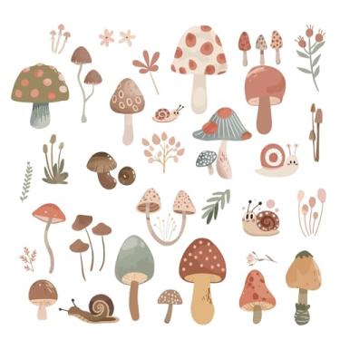 Imagem de CRASPIRE Adesivo autoadesivo para janela de flor de cogumelo, 8 folhas, adesivos de parede de plantas, adesivos de PVC à prova d'água, decoração para quarto, casa, escada, restaurante, cozinha