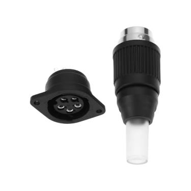 Imagem de Micro Traders 1 conjunto de conectores de cabo de controle de 5 pinos compatível com máquinas de solda TIG para conectar ao circuito de controle no equipamento de soldagem Tig