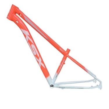 Imagem de Quadro KSX 100% Alumínio Liga 6061 Aro 29 Bicicleta Mountain Bike Cabeamento Interno Com Gancheira (LARANJA NEON C/BRANCO (ADS BRANCO), 15)