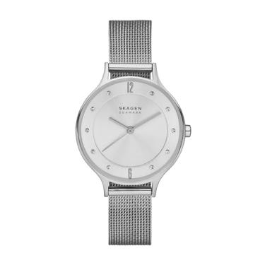 Imagem de Skagen Relógio feminino Anita Lille com três ponteiros prata de aço inoxidável (modelo: SKW2149), Prata/prata, Standard, SKW2149