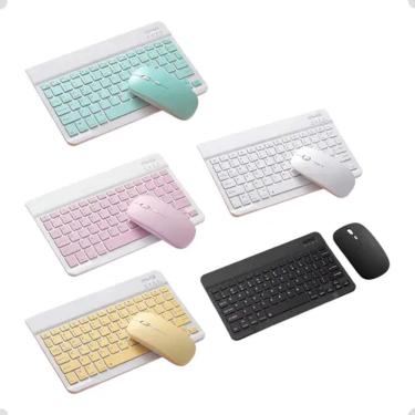 Imagem de Teclado Bluetooth Ultrafino Portátil mini teclado sem fio recarregável