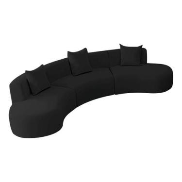 Imagem de Kit Sofá Modular 4 Lugares 360cm Moderno Curvo Orgânico Duna Bouclé - 