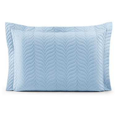 Imagem de Porta Travesseiro Avulso 70cm x 50cm Com Debrum 1 Peça Paris Matelado  Percal 150 Fios 100% Algodão - Azul Motorista