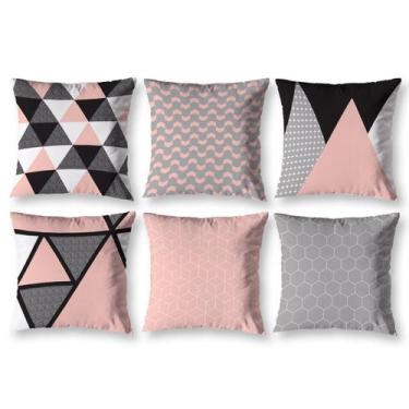Imagem de Kit 6 almofadas Cheias 40cm x 40cm Decorativas Estampadas Digital Colo