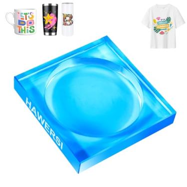 Imagem de HAWERSI Bloco de resfriamento 2 em 1 HTV para camisetas, copos de sublimação, canecas e copos de vidro, filme DTF e acessórios de vinil de prensa térmica, bloco de resfriamento rápido para prensa