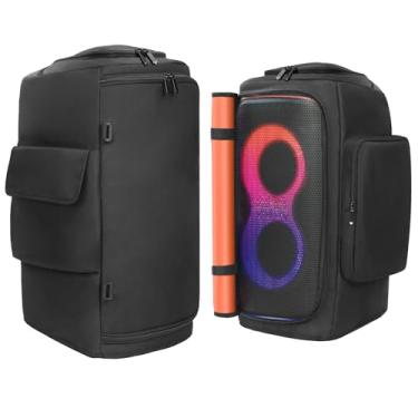 Imagem de OURHZTB Capa de alto-falante compatível com caixa de som portátil JBL PartyBox 110/120, capa protetora para viagem ao ar livre, bolsa de armazenamento com bolsos para alto-falante JBL PartyBox Club