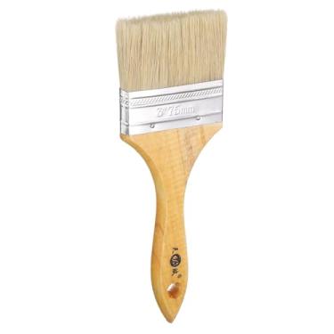 Imagem de HARFINGTON Pincéis de tinta pequenos de 7,6 cm, pincéis de cerdas naturais com cabo de madeira e orifício para pintura de arte DIY, móveis, cercas, deck, parede, porta, porta, marrom,
