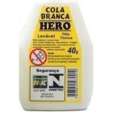 Imagem de Cola Branca Escolar 40G - Marca Hero - Kit Com 12 Frascos