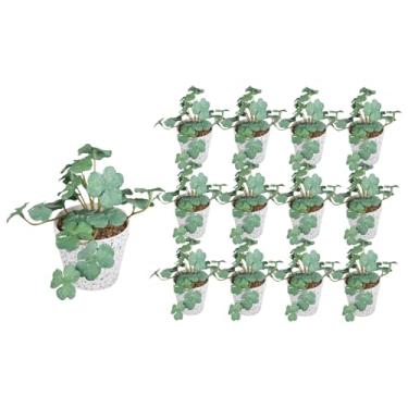 Imagem de ESSMOKO 12 vasos, planta artificial em vaso pequeno, plantas falsas realistas para decoração interna de escritório e sala de estar, planta artificial decorativa de 14 cm em vaso de plástico - verde