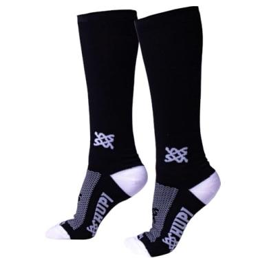 Imagem de Meia Hupi Longa Preto Lisa Cano Longo 30cm 1 Par Ideal Corrida Bike, Cor Preto, Tamanho 36-42