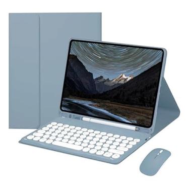 Imagem de Kit de Capa para Samsung Tab S7fe/s7plus/s8plus (Inclui Teclado com Teclas Circulares Bluetooth + Mouse)