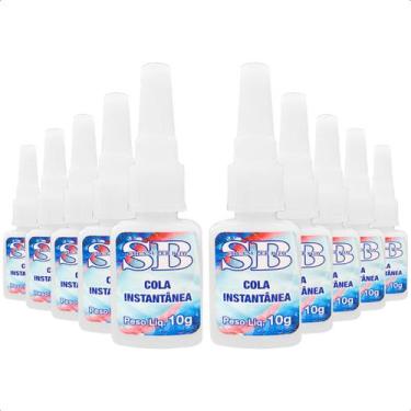 Imagem de Super Cola Adesiva Instantânea Multiuso 10g Kit Com 10 - Super Bom
