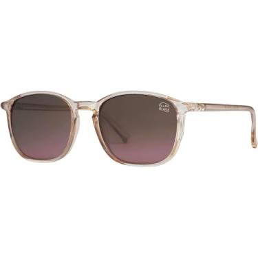 Imagem de Óculos de Sol Feminino Original Redondo Degradê Polarizado Armação Champanhe 6129