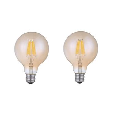 Imagem de Lâmpada Filamento Vintage 4W Led G95 Ambar 2200K Ali72 2un