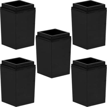 Imagem de Kit 5 Porta Escova de Dentes sem Tampa Banheiro Lavabo Pasta de Dente Acessórios Organização Modelo Vertical Material Resistente