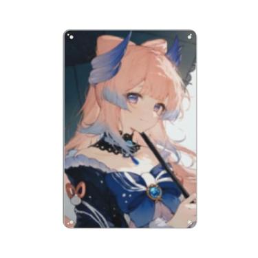 Imagem de Anime Sexy Bikini Hot Girl Pinup Girl Metal Tin Sign Wall Art Poster Decor for Home Bar Club Bedroom Bathroom Man Cave Otaku 20 x 30 cm, AN048