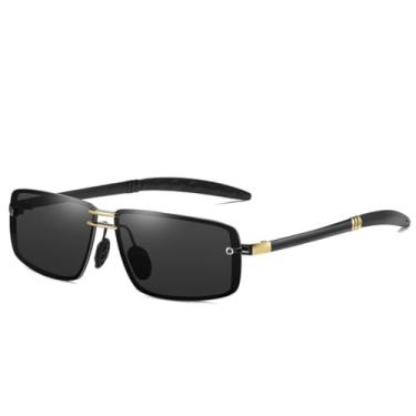 Imagem de VFDHN Óculos de sol retrô masculino polarizado UV400 para dirigir, luxuoso, fotocrômico (MPT106 dourado e preto)