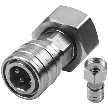 Imagem de Adaptador de mangueira para lavadora de pressão Gaden para encaixe de conexão rápida de 3/10.2 cm GHT a 1/10.2 cm para lavagem de carro e limpeza externa, acessório de aço inoxidável