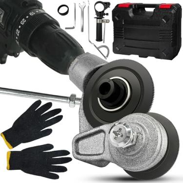 Imagem de Cortador de folha de metal atualizado, cortador de placa de perfuração elétrica, acessório de broca de metal com adaptador, tesoura de broca elétrica, cortador de fixação para cortar ferro, alumínio