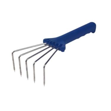 Imagem de Generic Ancinho de jardim, ancinho de mão, firme, pequeno, compacto, cultivador de solo portátil para soltar o solo, escavar, capinar na praia, Azul