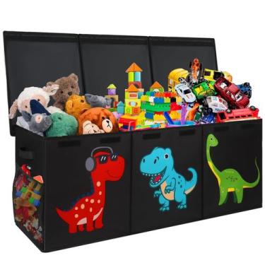 Imagem de Caixa de brinquedos Mabahoo extra grande dobrável com padrão fofo