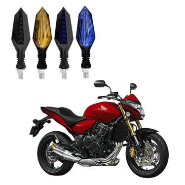 Imagem de KIT 4 Setas Sequenciais Led Universal Pisca Azul P43S Moto Honda CB 65