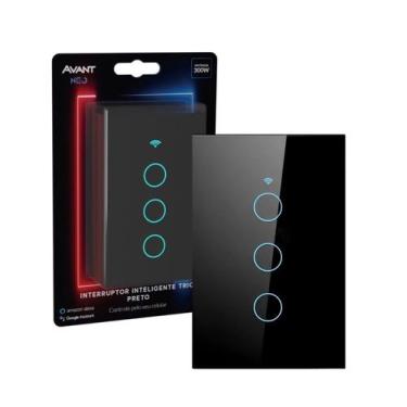 Imagem de Interruptor Inteligente Wifi 3 Botões Touch 4x2 Digital Smart Alexa Go