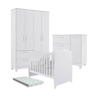 Imagem de Quarto Bebe Completo Dorabelly Juju MDF + Colchão Americano