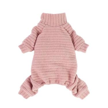 Imagem de Suéter para cães Fitwarm com gola alta tricotada em rosa térmico M