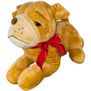 Imagem de Cachorro De Pelúcia 20cm Com Lacinho Presente Antialérgico Brinquedo Ideal Igual A Foto Oferta Kawaii Realista Dia Das Crianças Baby Bebe